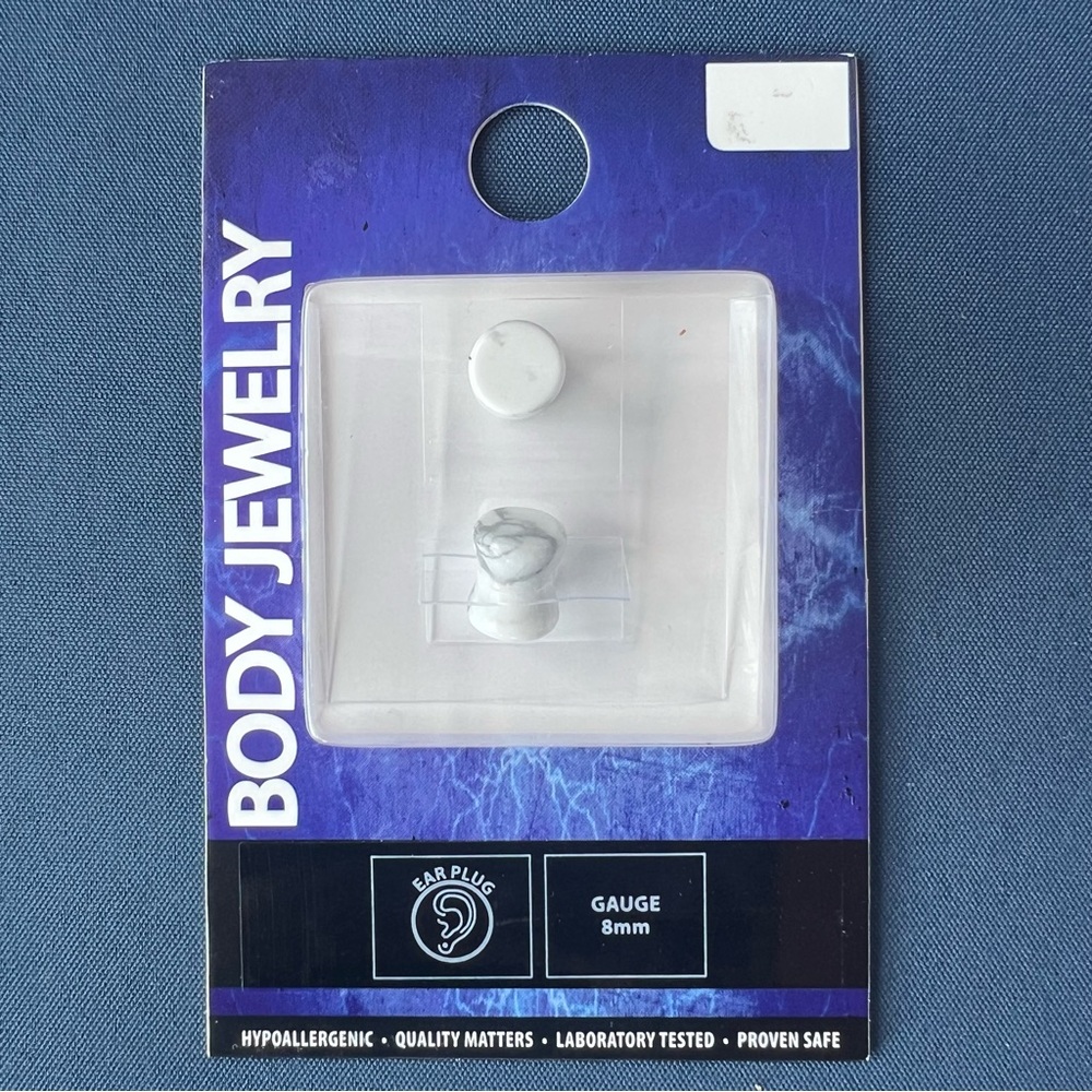 White Ear Plug Body Jewelry New
